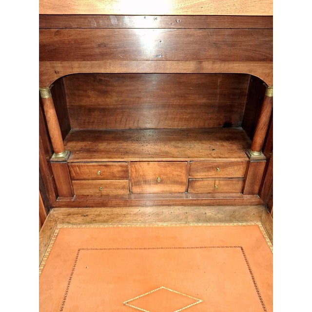 Empire Walnut Drop-Front Secretary, Early 19th Century For Sale - Image 6 of 10