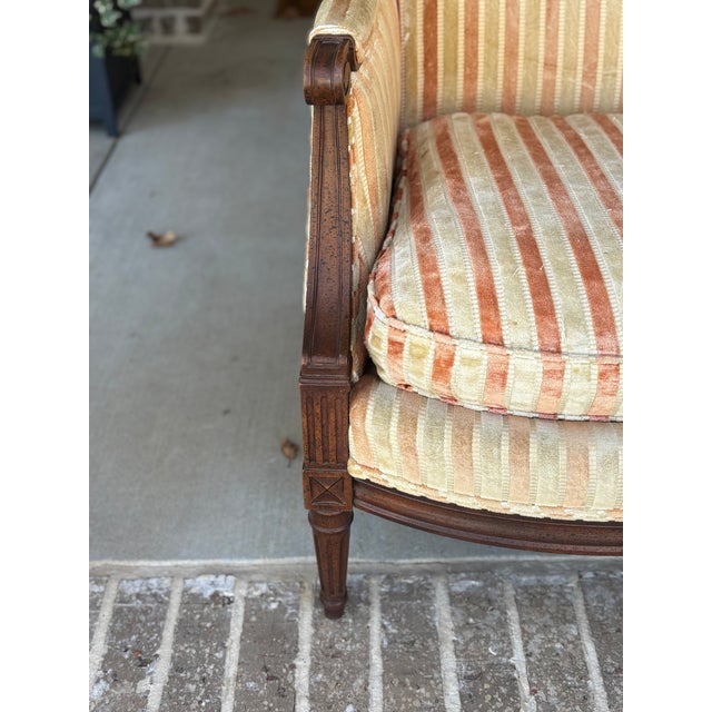Vintage Henredon Louis XVI Style Square Back Bergère Chair For Sale - Image 13 of 18