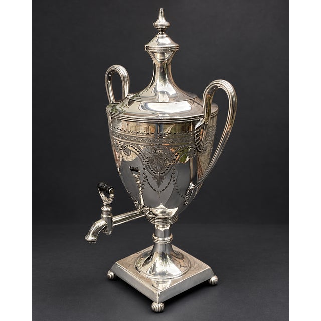 Antique edwardian silver-plated tea urn by james dixon & sons, sheffield, 1905 an elegant and historically significant...
