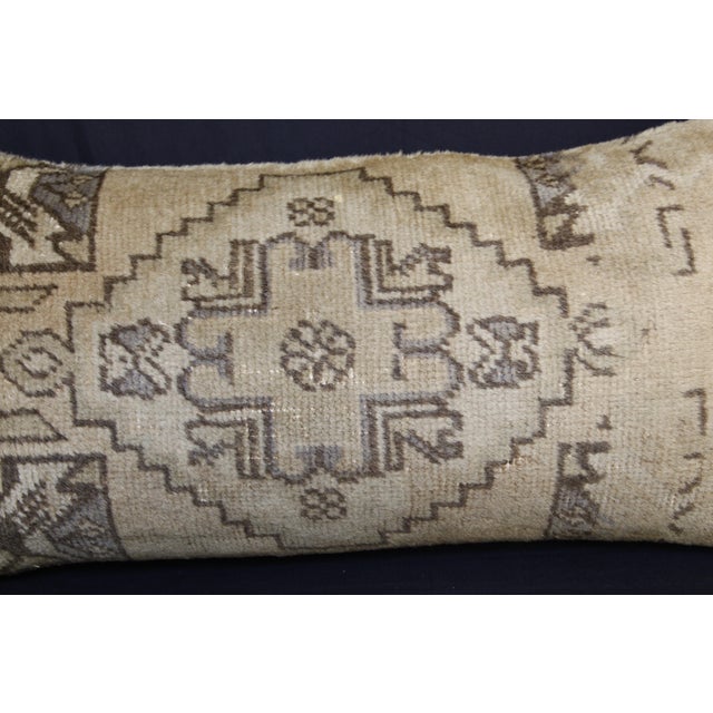 Turkish Handwoven Rug Lumbar Pillow Cover -16'' X 32'' For Sale - Image 4 of 11