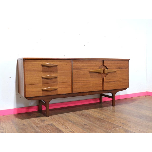 1960s Mid Century Modern Vintage Teak Sideboard Credenza Danish Style For Sale - Image 9 of 11