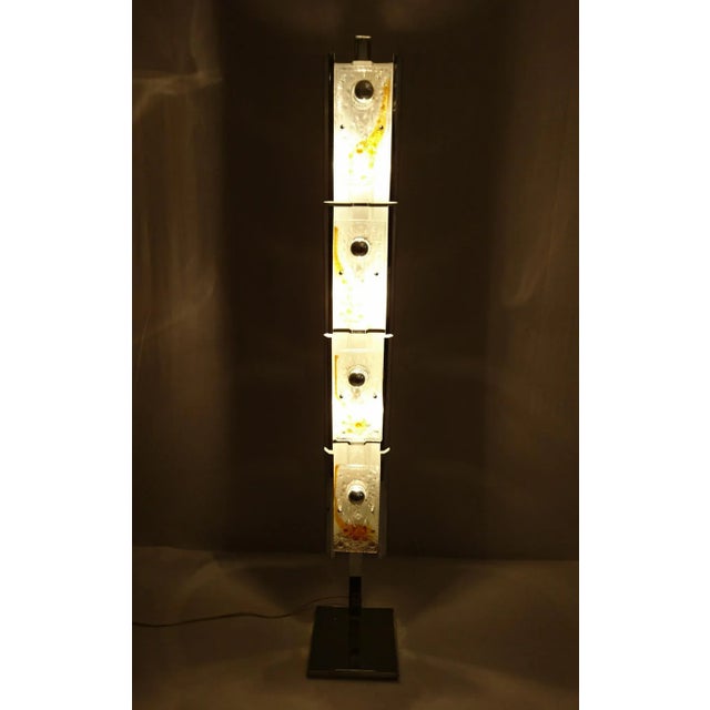 Vintage Glass & Chrome Floor Lamp from Mazzega For Sale - Image 6 of 10