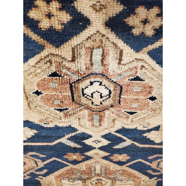 Antique Persian Malayer Carpet, Handmade Oriental Rugs, Navy, Orange, Cream For Sale In New York - Image 6 of 12