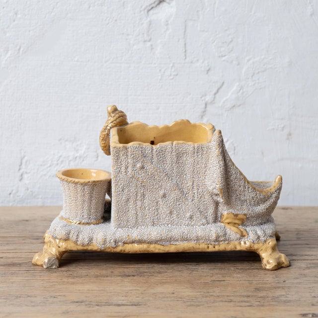 Nautical Yellowware Smoking Stand, Germany, 19th Century For Sale - Image 9 of 10