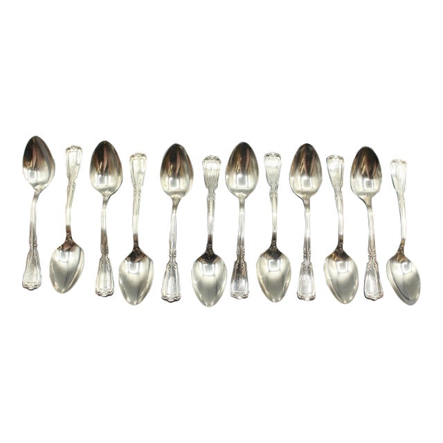 1909 Set of 12 Sterling Silver Teaspoons by Reed & Barton For Sale