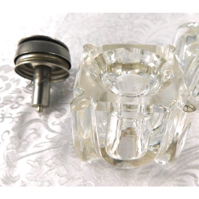 Wood Wooden Desk Organizer With Drawer and Two Crystal Inkwells For Sale - Image 7 of 8