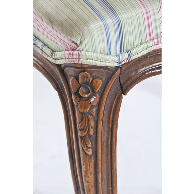 Brown French Striped Side Chair For Sale - Image 8 of 11