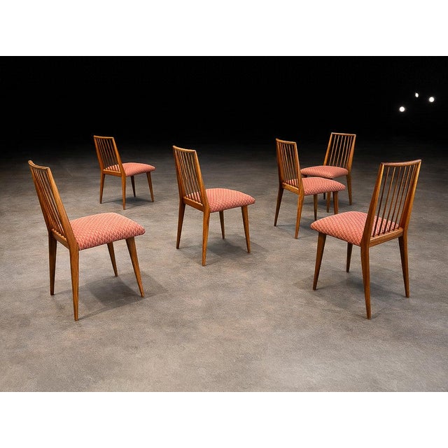 Rare Set of Six Dining Chairs by Joaquim Tenreiro in Caviúna Wood, Brazil, 1950s For Sale - Image 10 of 13