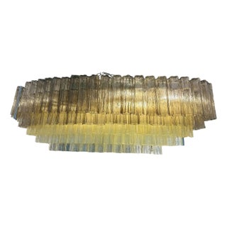 Large Murano Glass Chandelier in Gold by Simoeng For Sale