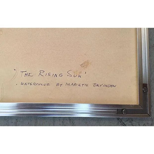 Purple Mariette Bevington "The Rising Sun" Watercolor Painting For Sale - Image 8 of 8