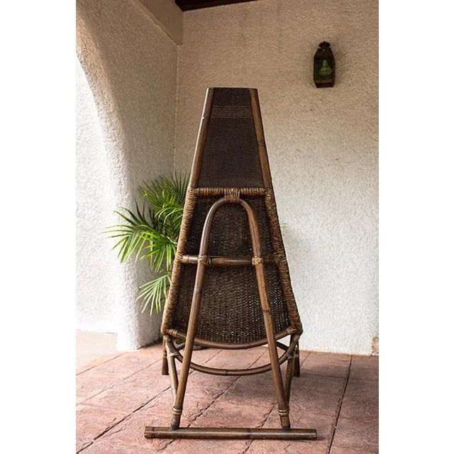 Mid-Century Modern 1960s MId-Century Modern Scorpion Wicker and Bamboo Lounge Chair For Sale - Image 3 of 11