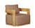 Eclipse Outdoor Solid Teak Wood Revolving Chair - Light Brown Fabric For Sale - Image 9 of 12