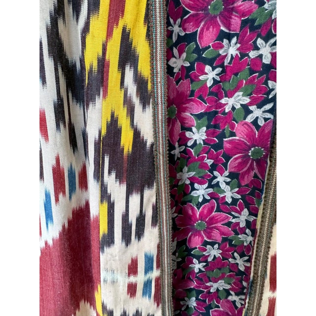 Vintage Woven Ikat Chapan Robe Central Asia Uzbekistan For Sale - Image 4 of 17