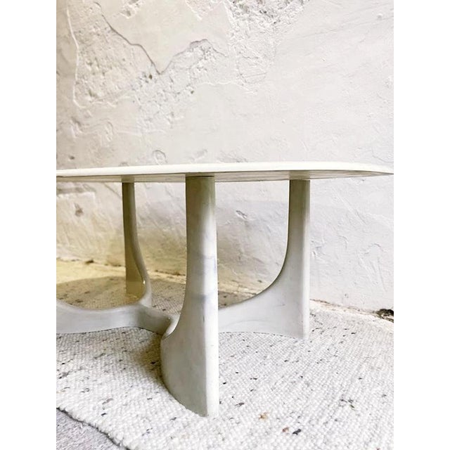 Vintage Danish Modern Marmorino Coffee Table with Sculptural Base, 1991 For Sale - Image 6 of 15