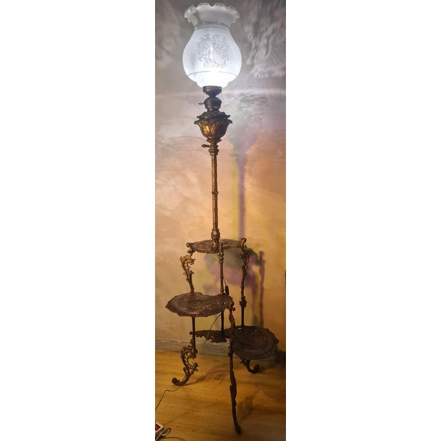 Antique Cast Iron Floor Lamp, 1900 For Sale - Image 6 of 12