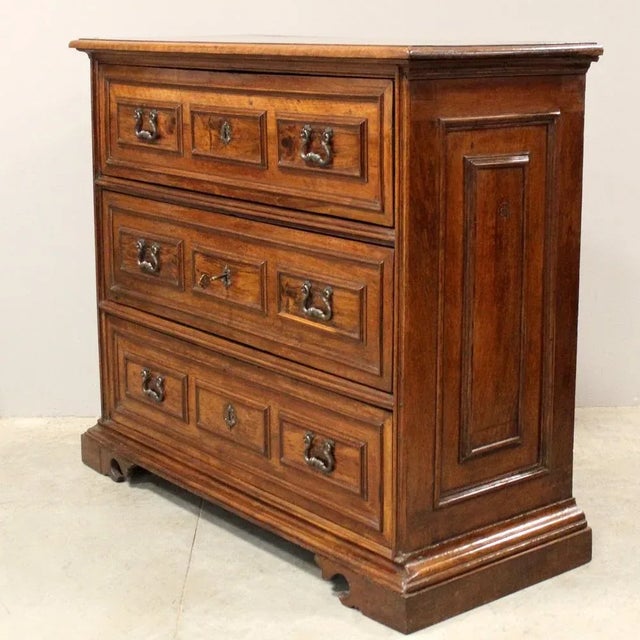 17th Century Italian Cantarano Chest of Drawers in Walnut For Sale - Image 3 of 13
