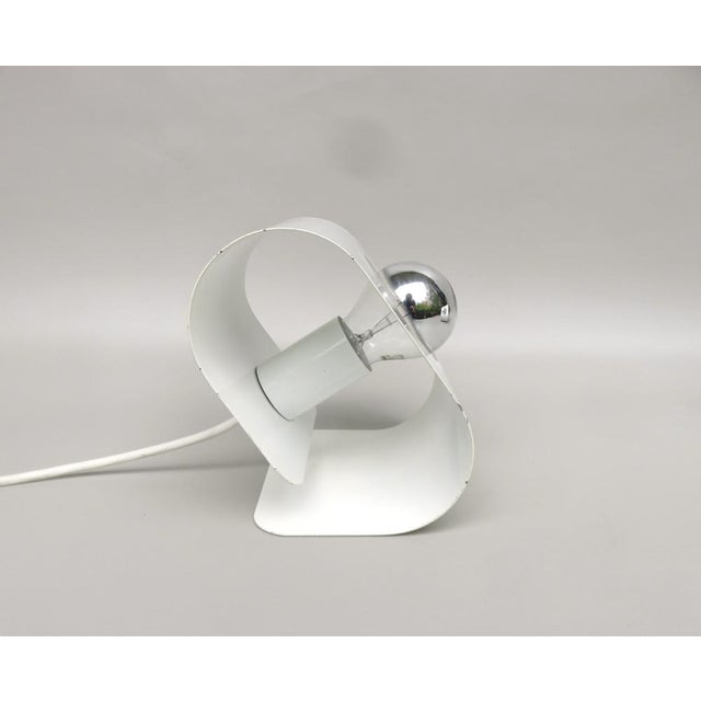 White Small Space Age Table Lights in Metal White from Sölken Leuchten, 1970s, Set of 2 For Sale - Image 8 of 18