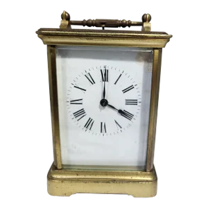 Large Late 19th Century SF French Brass Repeater Carriage Clock Working