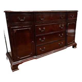 1940s Stately Gimbel Brothers Mahogany Chippendale Credenza For Sale