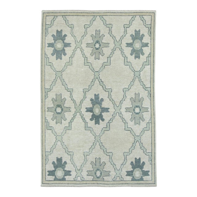 Turkish Oushak Rug 4'1" x 6'2" #18092 For Sale