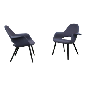 Mid-Century Charles Eames & Eero Saarinen for Vitra Organic Dining Chairs a Pair
