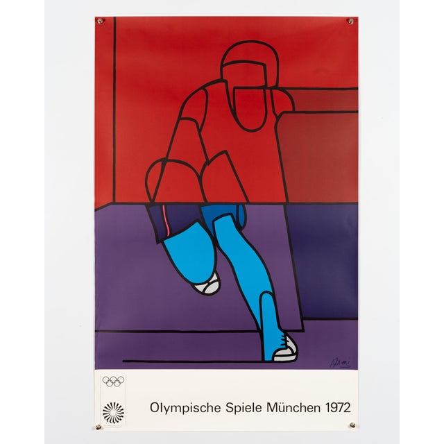 Munich Olympics Serigraph Poster by Valerio Adami, 1972 For Sale - Image 3 of 9