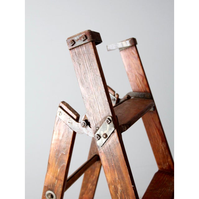 Antique Wooden Folding Ladder | Chairish