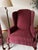 Mid 20th Century Striped Wingback Chairs - A Pair For Sale - Image 4 of 5