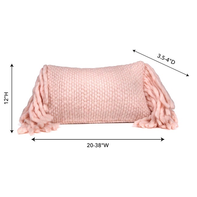 Afrino Blush Wool 20"x12" Pillow For Sale - Image 4 of 5
