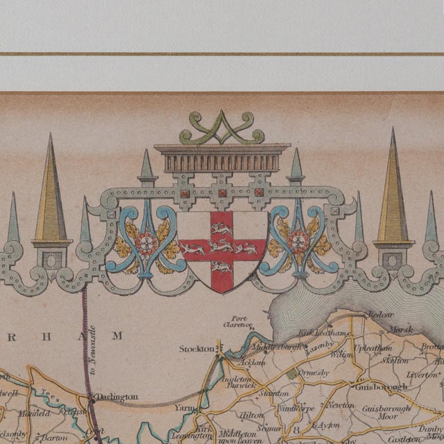 Paper 1860's Antique North Yorkshire Map For Sale - Image 7 of 12