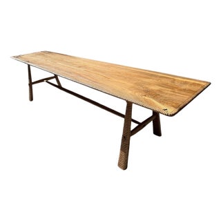 Andrianna Shamaris Mid Century Couture Hand Carved Dining Table or Console For Sale
