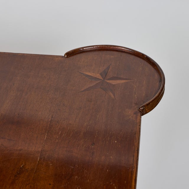 Vintage Queen Anne Game Table With Inlay Star Corner Accents, Italy For Sale In Los Angeles - Image 6 of 12