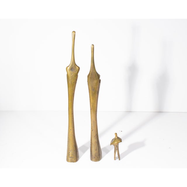 Aharon Bezalel 1977 “Abraham, Sarah, and Isaac” Bronze Sculpture Aharon Bezalel For Sale - Image 4 of 5