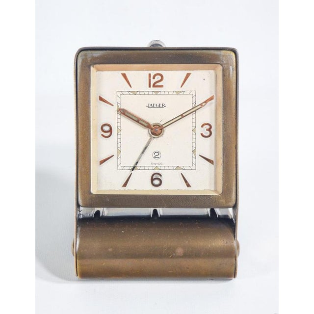 Jaeger travel alarm clock, manual winding, 2 days. Switzerland, 1930s/1940s origin switzerland / france period 1930s/1940s...