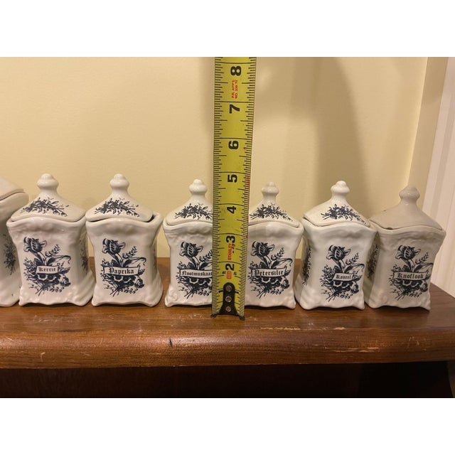 Delft 1980s T. Delfts Bleau Dutch Blue and White Ceramic Kitchen Canister Set – 11 Pieces For Sale - Image 4 of 18