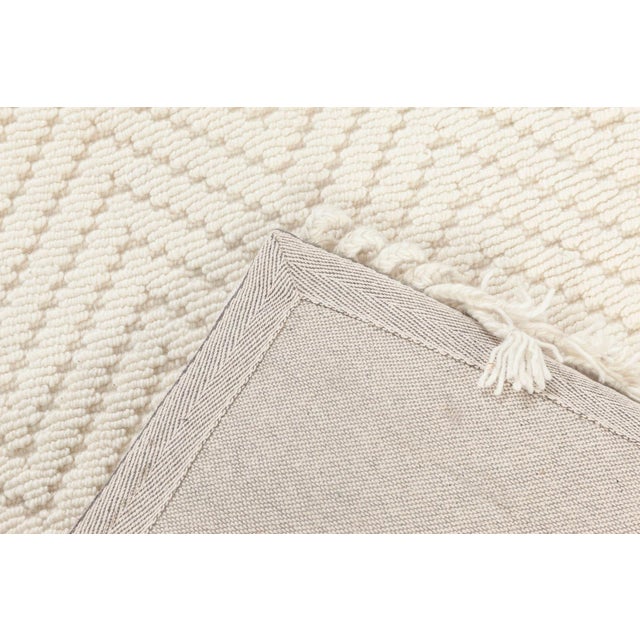 Modern Bauer Collection White Herringbone Design Wool Rug by Doris Leslie Blau For Sale In New York - Image 6 of 6