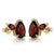 Garnet Pear Stud Earrings | Dainty Gemstone Dual Studs | January Birthstone Gift | Minimalist Luxury Jewelry - A Pair For Sale - Image 4 of 4