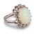 Vintage Cabochon Cut Opal Diamond 14k White Gold Cluster Ring, Size 6.5 For Sale - Image 4 of 6