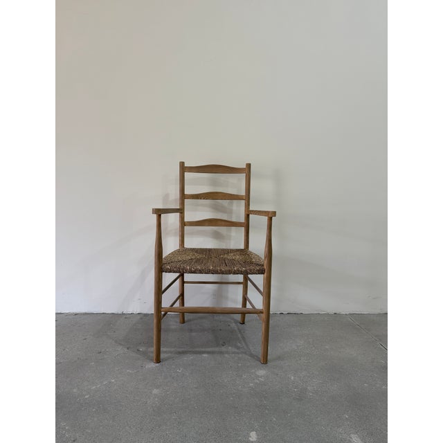 Farmhouse Ladderback Rush Dining Chair For Sale - Image 3 of 8
