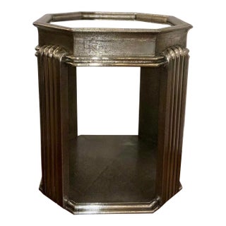 Global Views Modern Silver Foil Tulip Side Table For Sale