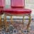 Red Mid 20th Century Tacked Red Vinyl & Fruitwood French Louis XV Fauteuil Dining Chairs - Set of 3 For Sale - Image 8 of 17