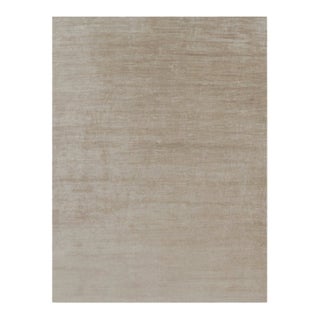 Rug & Kilim’s Oversized Modern Textural Rug in Beige-Brown Stripes and Striae - 12x16 For Sale