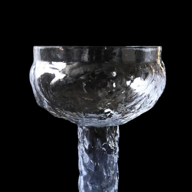 Vintage Swedish Handblown Ice Glass Bud Vase from Lindshammar, Sweden For Sale - Image 4 of 5