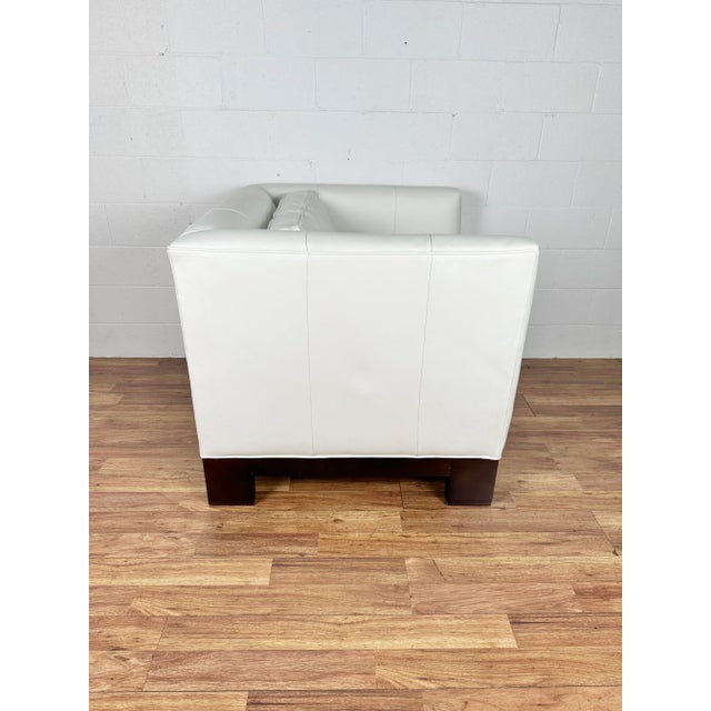 Contemporary Kelly Hoppen for Century Furniture White Leather Club Chair For Sale - Image 3 of 12