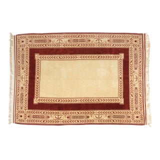 1950s Oushak Area Vintage Carpet For Sale