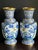 Vintage pair of large, high quality 15.25” Chinese cloisonné vases with rare Ming blue and white coloration. These vases...