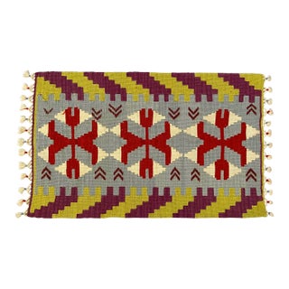 2010s Turkish Rug Hand-Woven Kilim Rug - 2' X 3'2" For Sale