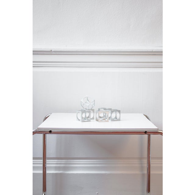 1970s Vintage Aluminum Napkin Rings or Egg Cups attributed to Pierre Vandel for Pierre Cardin, 1970s, Set of 6 For Sale - Image 5 of 10