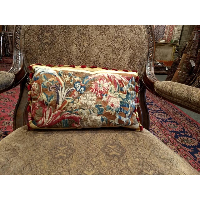 Antique Aubusson Tapestry Pillow Collection, 18th-Century Handwoven French Aubusson Tapestry For Sale In Chicago - Image 6 of 7