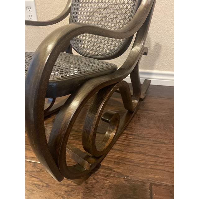 Mid 19th Century Vintage Bentwood & Cane Child's Rocking Chair Kid's Rocker For Sale - Image 9 of 9